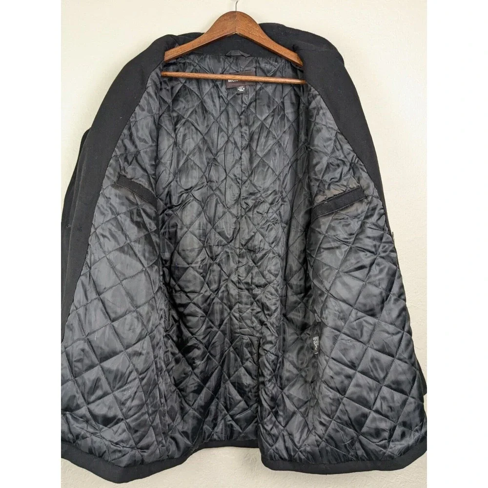 Michael Kors Men's Black Insulated Notch Lapel Double Breasted Size L Coat - Picture 7 of 12